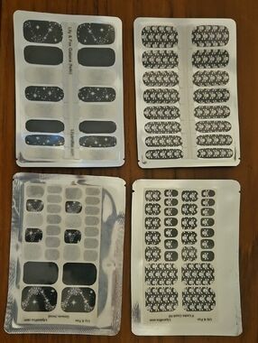 NWT LILY AND FOX Black & Silver Star and Skull Nail Stickers Set